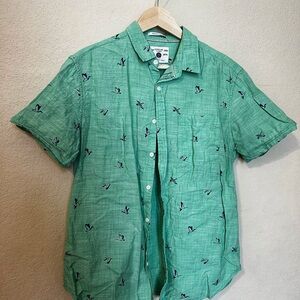 Green duck Print Men's Casual Shirt
